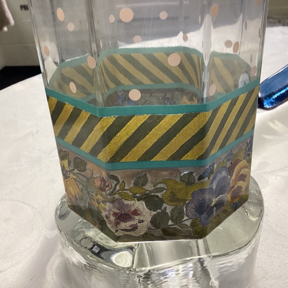 Mackenzie-Childs Circus Garland 48 oz Tall Pitcher BLUE HANDLEππππππ - Picture 4 of 9